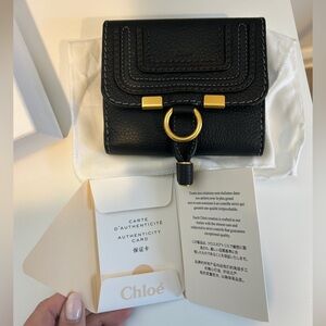 Chloe Marcie Square Black Leather Wallet